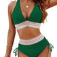 ⏰2026 Summer Hot Sale 60% OFF⏳High Waisted Tummy Control Color Block Bikini Set With Free Sunglass🕶️