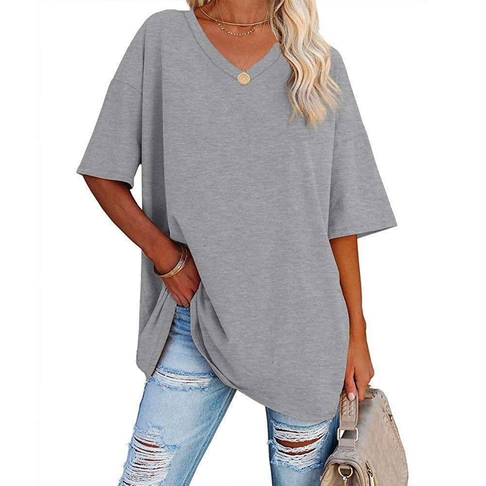 🌷2026 Hot Sale-49% OFF🌷Women's Summer Half Sleeve Casual Loose Fit Cotton Tunic T-shirt