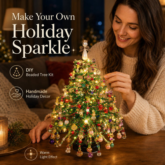 🎄✨ DIY Beaded Christmas Tree Kit – 🎅Create Your Own Sparkling Holiday Decoration