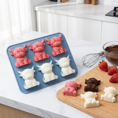 ⏳Last Day Special Price ￡6.99!!🐮 Mini Highland Cow Ice Cube Mold – Cute 3D Ice for Drinks, Parties & Gifts