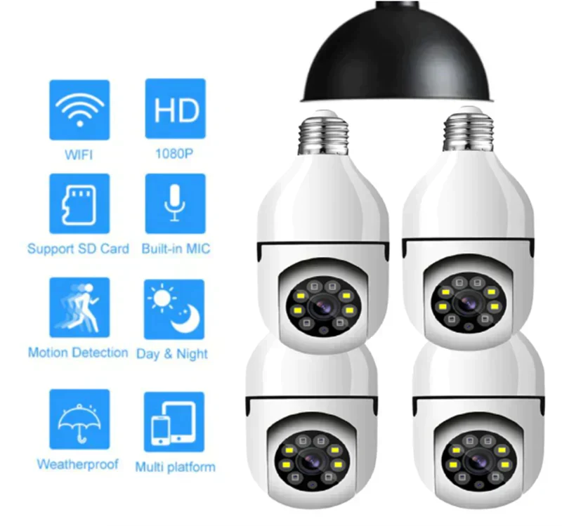 💡【Wireless WiFi Light Bulb Camera】— Turn it off and it's a light bulb; turn it on and it's your personal security guard—a guardian hidden within the light! 🔒✨