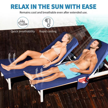 🏖️Limited Time Sale 50% OFF!🌞OHS Sun Lounger Towel with Pockets & Carry Bag 🏖️  Extra-Large Microfibre Beach Towel – Quick-Dry, Lightweight & Sand-Resistant☀️🇬🇧✨