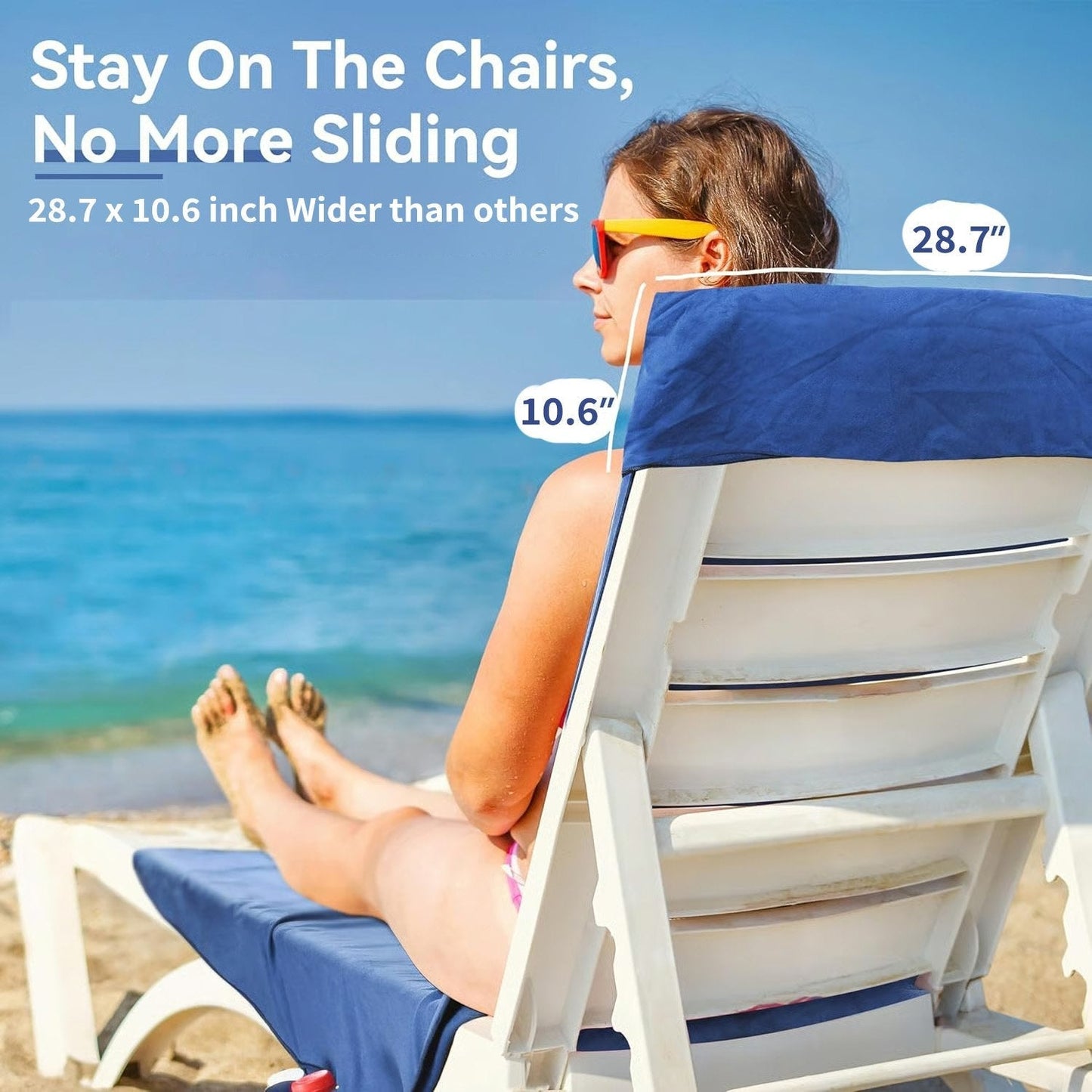 🏖️Limited Time Sale 50% OFF!🌞OHS Sun Lounger Towel with Pockets & Carry Bag 🏖️  Extra-Large Microfibre Beach Towel – Quick-Dry, Lightweight & Sand-Resistant☀️🇬🇧✨