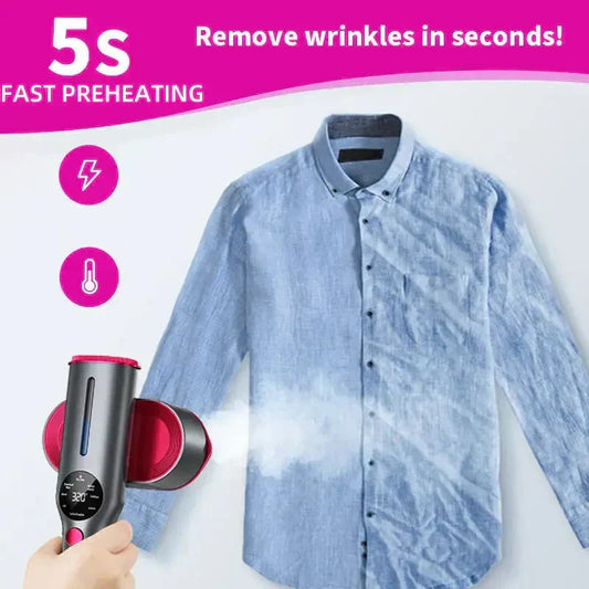 🥳2026 HOT SALE💞 50% OFF! Steam Iron & Steamer 2-in-1 – Kills 99.99% mites & bacteria. 5s preheat, 150ml tank. Ceramic plate, even heat. Safe for silk to cotton. Your fabric care essential. 🛡️🌿