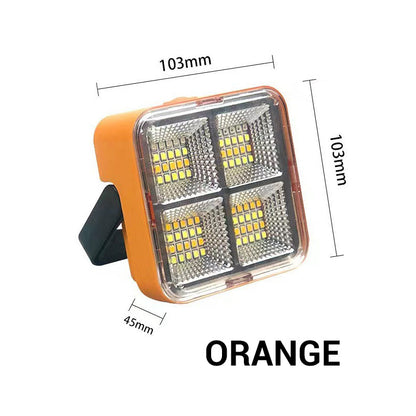 Solar Rechargeable LED Work Light - 288 Super Bright 5730 Beads Floodlight, USB & Type-C Charging, 5 Lighting Modes, IP66 Waterproof, Magnetic, SOS Emergency Signal, Adjustable Stand, Portable Light for Camping, Car Repairs