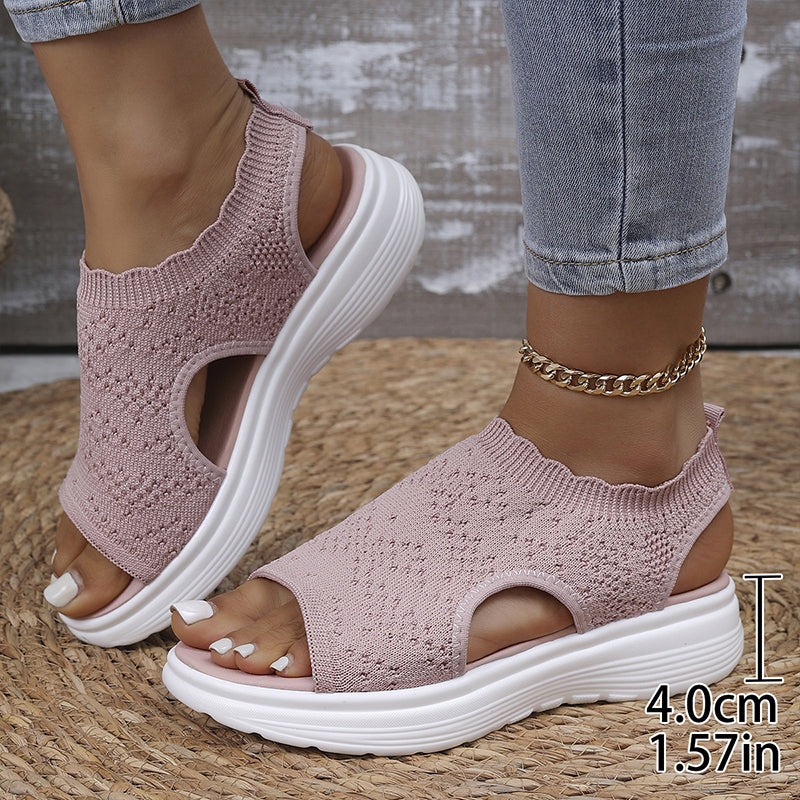 ⏳2026 Summer Hot Sale 50% OFF🎁🔥Women's Breathable Knit Platform Sandals