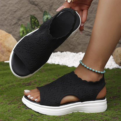 ⏳2026 Summer Hot Sale 50% OFF🎁🔥Women's Breathable Knit Platform Sandals