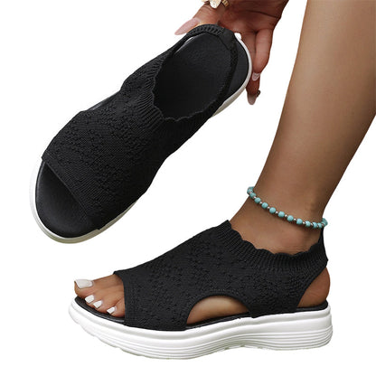 ⏳2026 Summer Hot Sale 50% OFF🎁🔥Women's Breathable Knit Platform Sandals