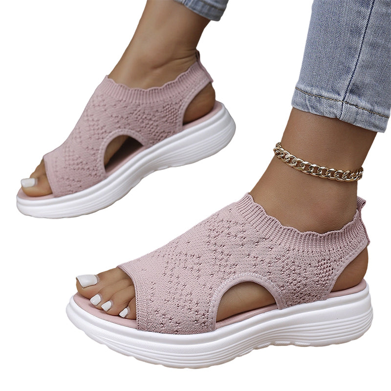 ⏳2026 Summer Hot Sale 50% OFF🎁🔥Women's Breathable Knit Platform Sandals