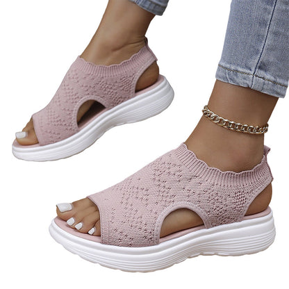 ⏳2026 Summer Hot Sale 50% OFF🎁🔥Women's Breathable Knit Platform Sandals