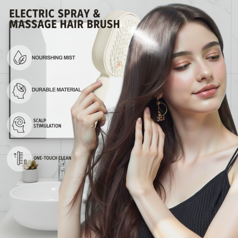 🔥ProGlide™🇬🇧 Scalp Massager Comb 💆‍♀️ – Self-Cleaning 🧼, Tangle-Free ✂️ & Frizz-Control Hair Brush with Soothing Mist Spray 💨✨ | Perfect for Dry, Brittle Hair 💧🌟