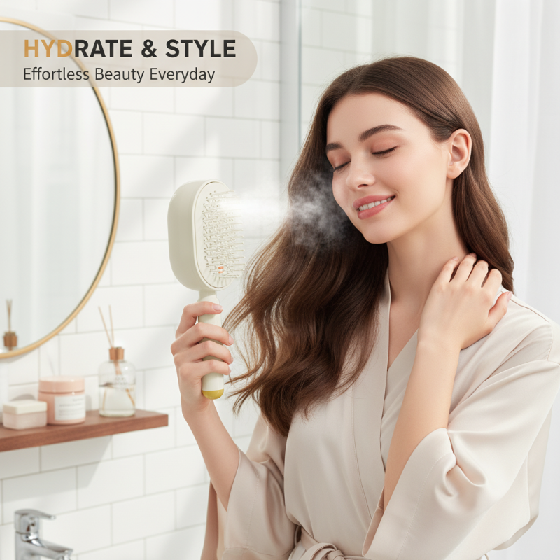 🔥ProGlide™🇬🇧 Scalp Massager Comb 💆‍♀️ – Self-Cleaning 🧼, Tangle-Free ✂️ & Frizz-Control Hair Brush with Soothing Mist Spray 💨✨ | Perfect for Dry, Brittle Hair 💧🌟