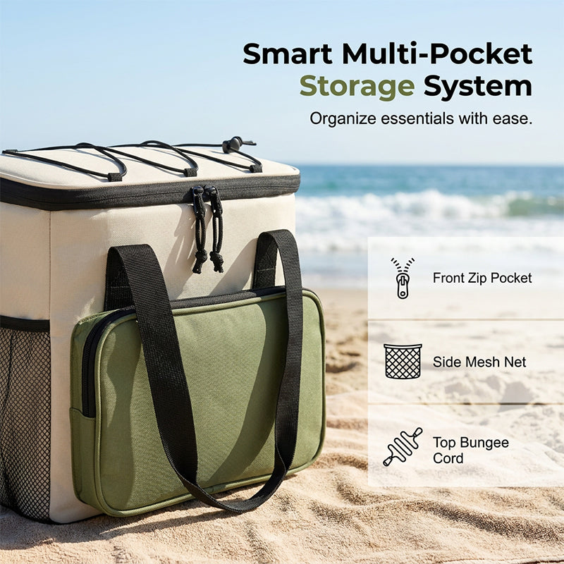 Large Capacity Insulated Cooler Bag for Picnics & Outdoors