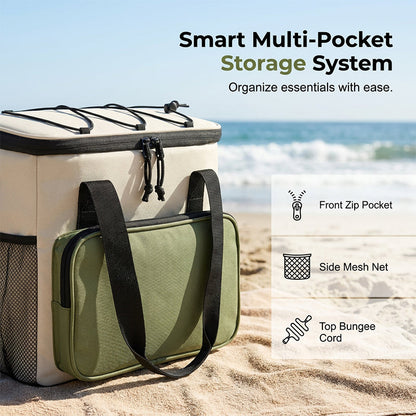 Large Capacity Insulated Cooler Bag for Picnics & Outdoors