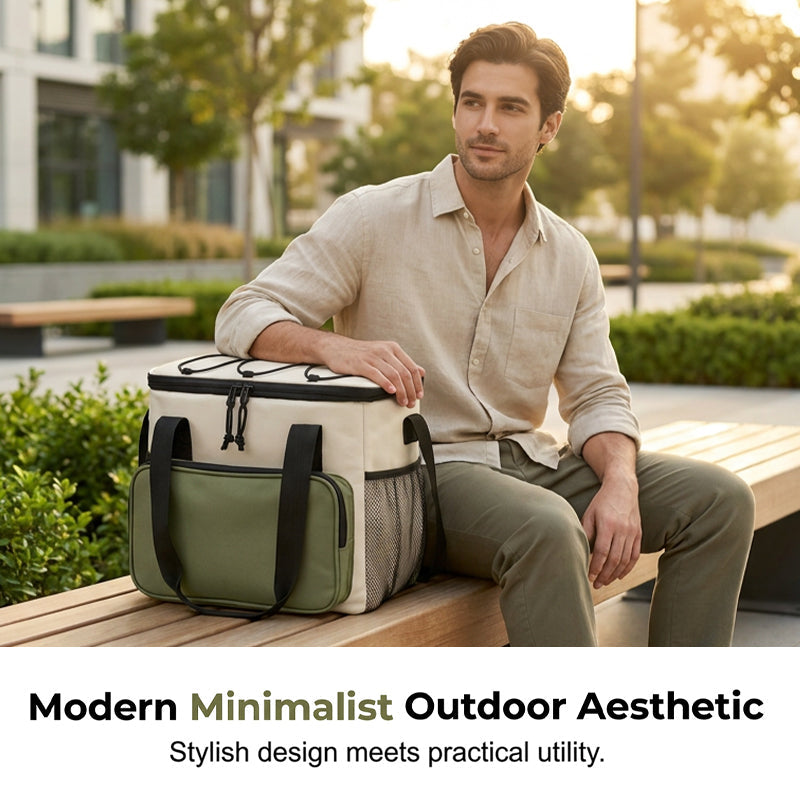 Large Capacity Insulated Cooler Bag for Picnics & Outdoors