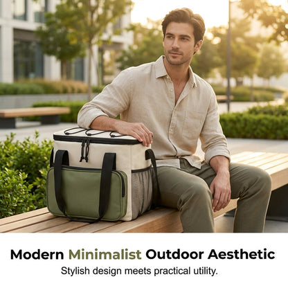 Large Capacity Insulated Cooler Bag for Picnics & Outdoors