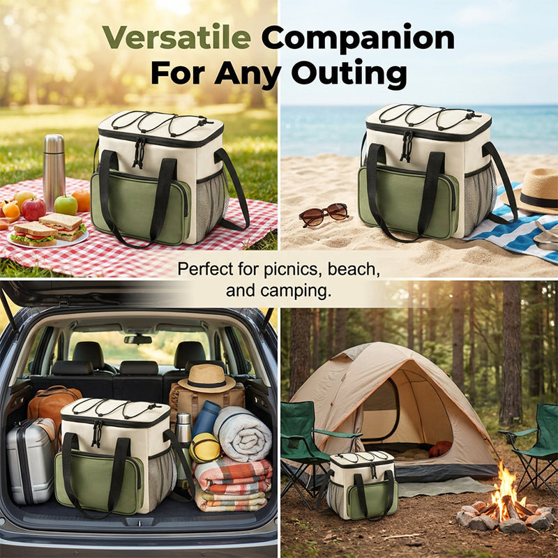Large Capacity Insulated Cooler Bag for Picnics & Outdoors