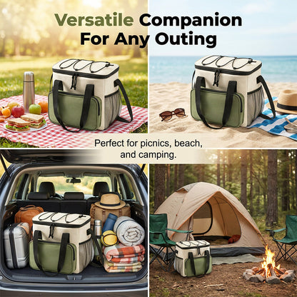 Large Capacity Insulated Cooler Bag for Picnics & Outdoors