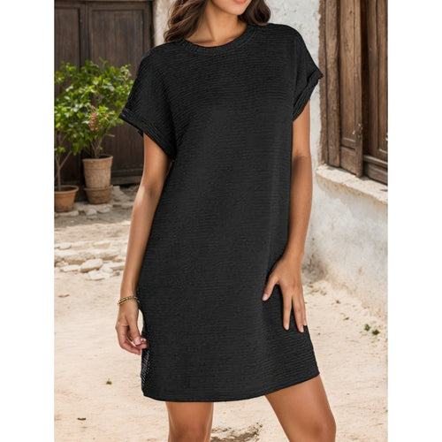 😍Limited-time offer | Only available for 3 days🙌Women's Relaxed Roll Sleeve Pocket Dress