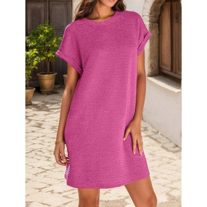 😍Limited-time offer | Only available for 3 days🙌Women's Relaxed Roll Sleeve Pocket Dress