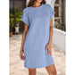😍Limited-time offer | Only available for 3 days🙌Women's Relaxed Roll Sleeve Pocket Dress