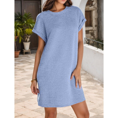 😍Limited-time offer | Only available for 3 days🙌Women's Relaxed Roll Sleeve Pocket Dress