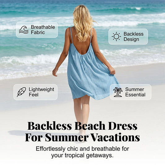 Sexy Backless Cami Dress with Adjustable Drawstring