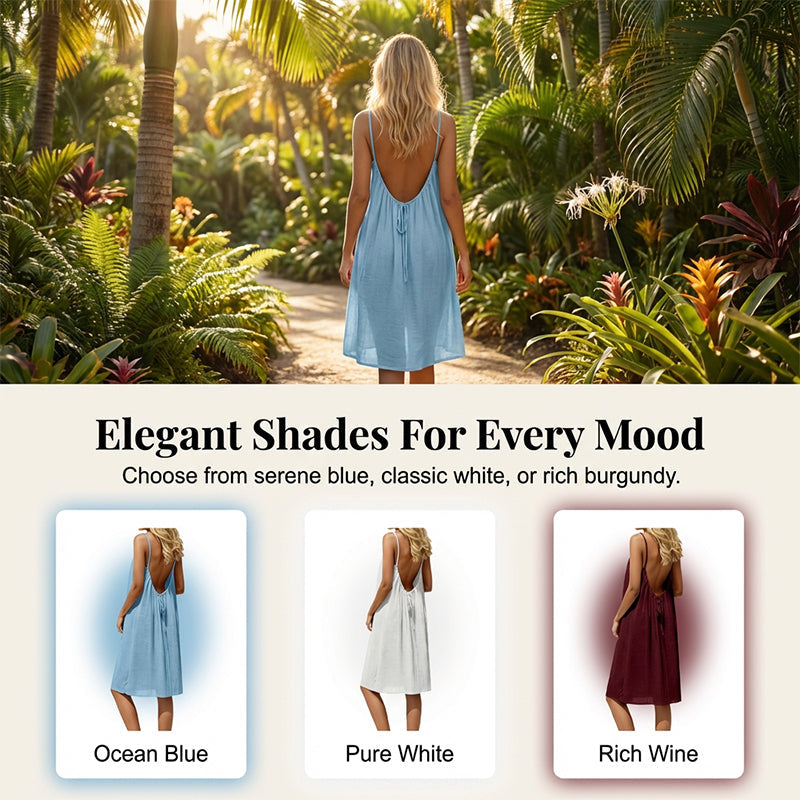 Sexy Backless Cami Dress with Adjustable Drawstring