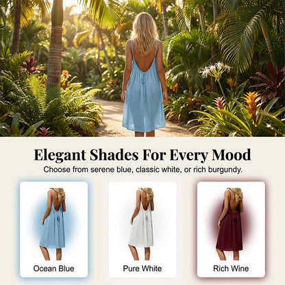Sexy Backless Cami Dress with Adjustable Drawstring