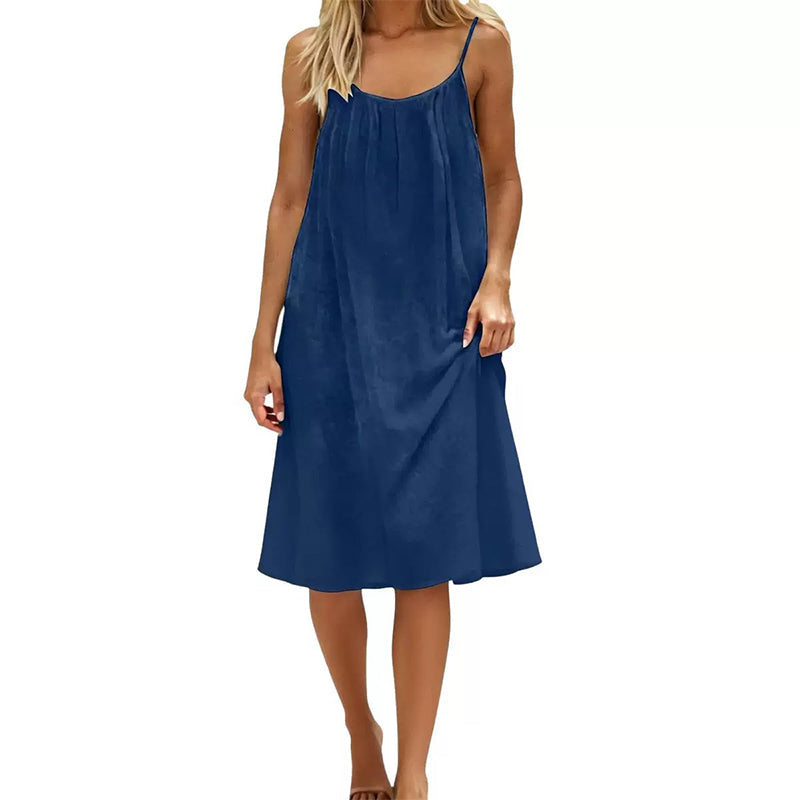 Sexy Backless Cami Dress with Adjustable Drawstring