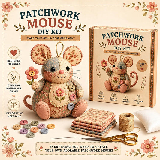 Handcrafted Vintage Mouse Plush Sewing Kit