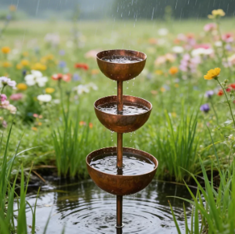 3-Tier Rustic Metal Bird Feeder & Drinker Stake