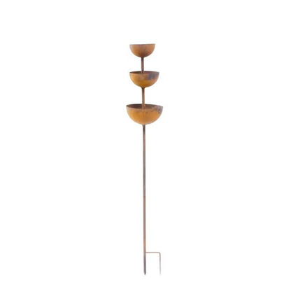 3-Tier Rustic Metal Bird Feeder & Drinker Stake