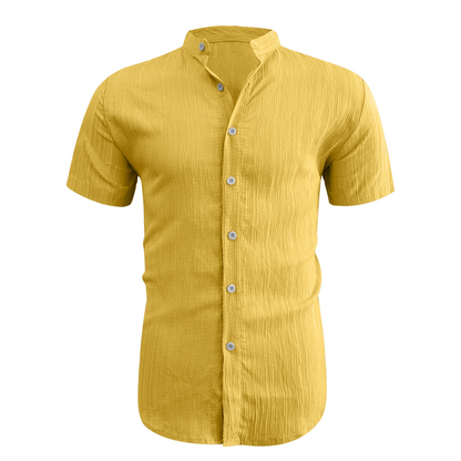 Men's Summer Stand Collar Short Sleeve Shirt
