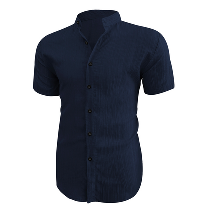 Men's Summer Stand Collar Short Sleeve Shirt