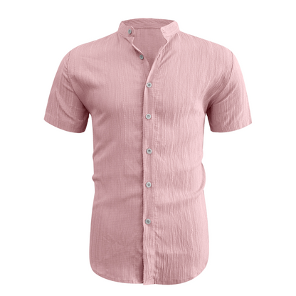Men's Summer Stand Collar Short Sleeve Shirt