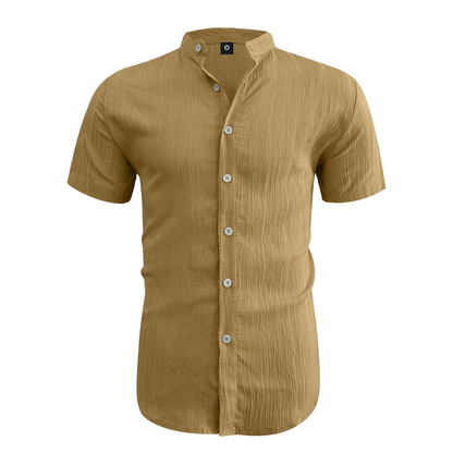 Men's Summer Stand Collar Short Sleeve Shirt