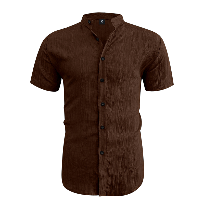 Men's Summer Stand Collar Short Sleeve Shirt