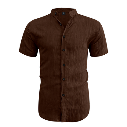 Men's Summer Stand Collar Short Sleeve Shirt