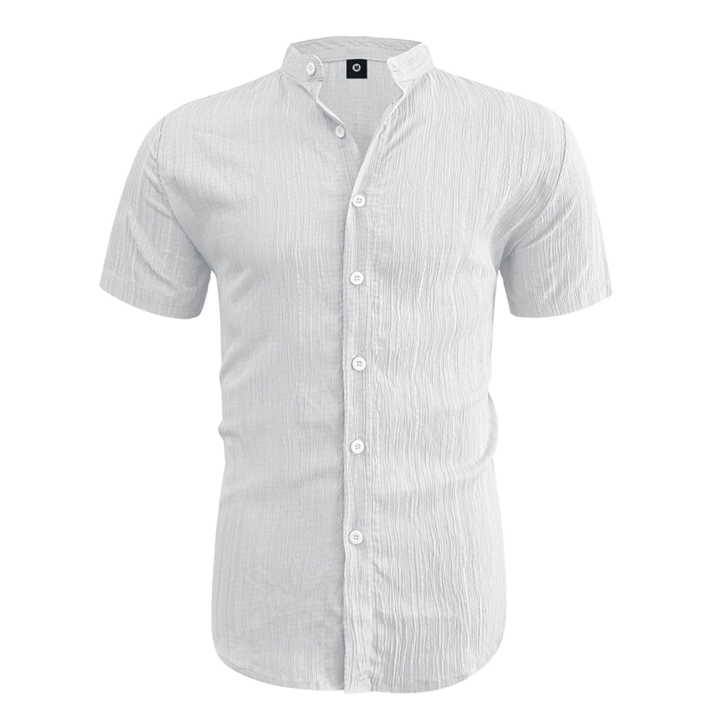 Men's Summer Stand Collar Short Sleeve Shirt