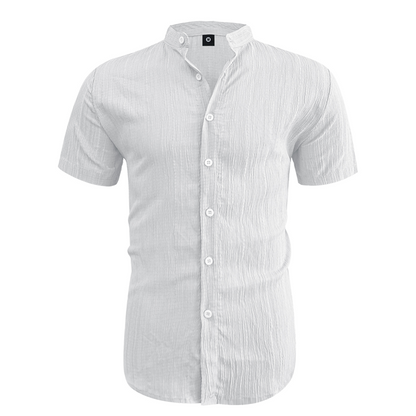 Men's Summer Stand Collar Short Sleeve Shirt