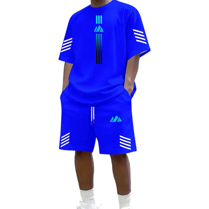 👕 50% OFF NOW! ☀️ Men's Summer T-Shirt & Shorts Set – Gradient design, breathable & lightweight – Perfect for hot days & casual outings 🩳