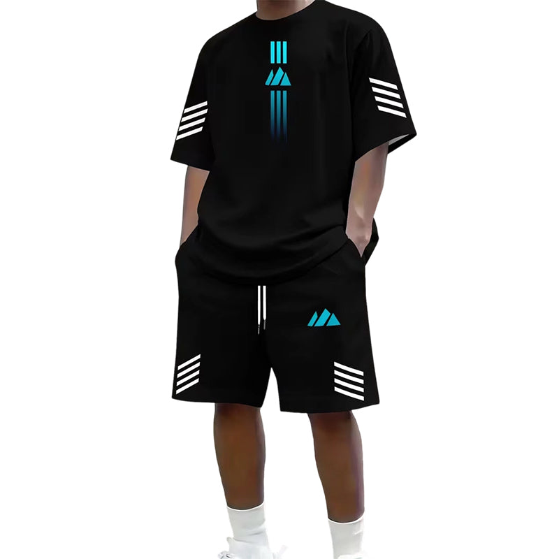 👕 50% OFF NOW! ☀️ Men's Summer T-Shirt & Shorts Set – Gradient design, breathable & lightweight – Perfect for hot days & casual outings 🩳