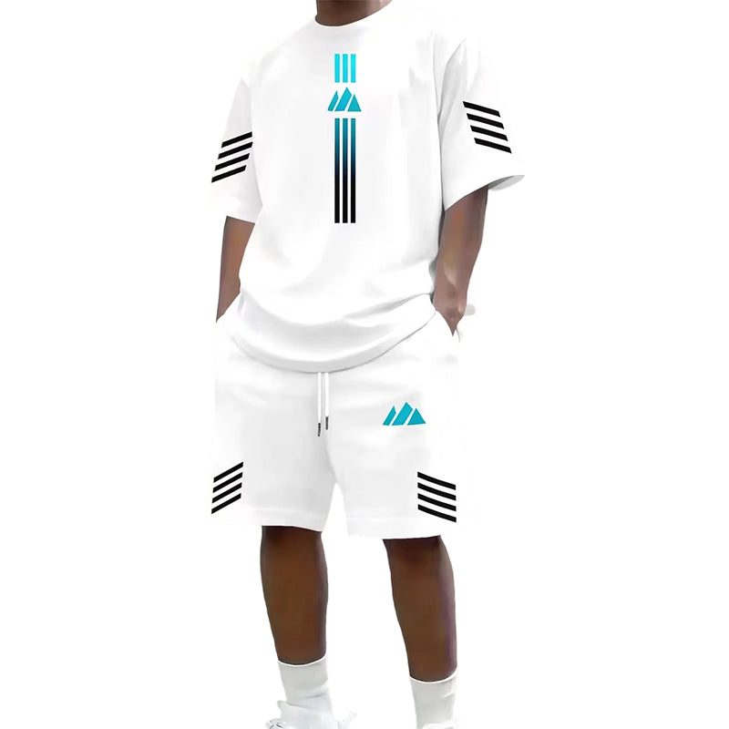 👕 50% OFF NOW! ☀️ Men's Summer T-Shirt & Shorts Set – Gradient design, breathable & lightweight – Perfect for hot days & casual outings 🩳