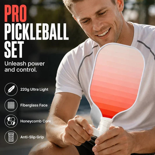 🥎 50% OFF NOW! Gradient Pink Pickleball Set – 2 Fibreglass Paddles, 4 Pickle Balls & Portable Carry Bag – USAPA Approved, Lightweight & Perfect for Beginners & Adults, Indoors & Outdoors ✨