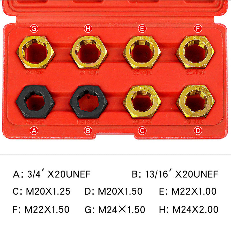 🎉 2026 Hot Sale🔧8Pcs Automotive Thread Repair Tool Set｜Hardened Steel Damaged Screw Bolt Restorer ✨