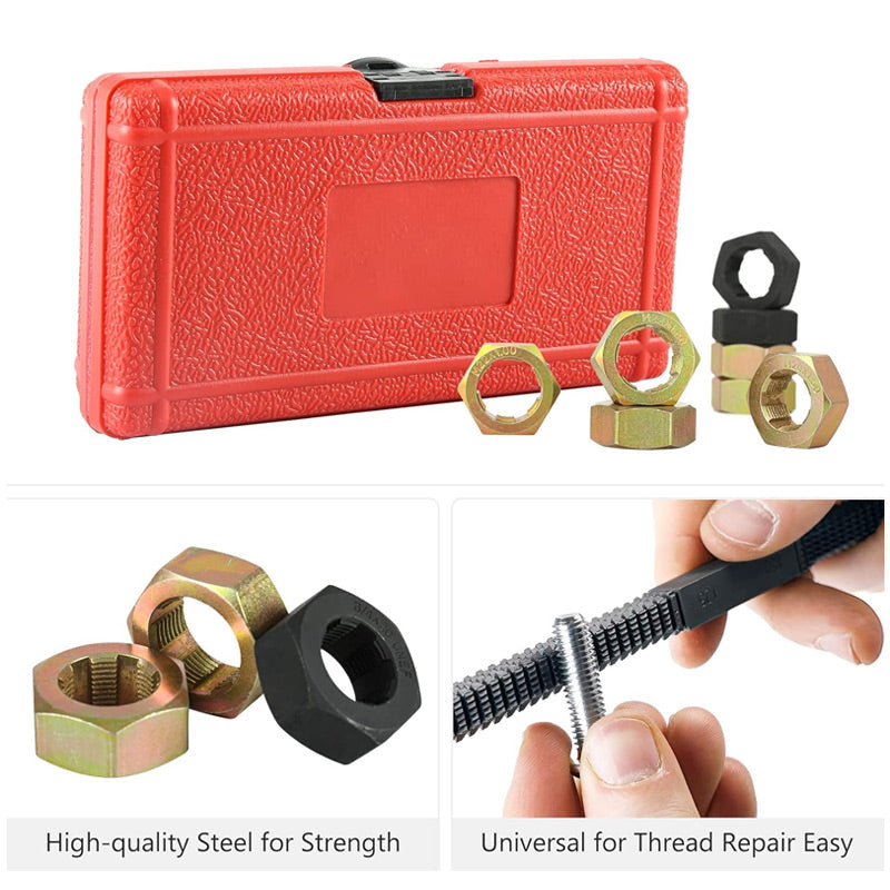 🎉 2026 Hot Sale🔧8Pcs Automotive Thread Repair Tool Set｜Hardened Steel Damaged Screw Bolt Restorer ✨