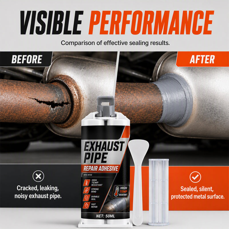 🥳2026 HOT SALE🥳🔧 50% OFF! High Temp Exhaust Pipe Repair Glue – Permanent bond for iron & steel, withstands extreme heat & vibration. Fix exhaust leaks yourself – save on costly garage repairs! 🚗✅