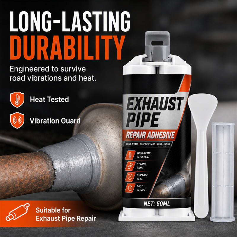 🥳2026 HOT SALE🥳🔧 50% OFF! High Temp Exhaust Pipe Repair Glue – Permanent bond for iron & steel, withstands extreme heat & vibration. Fix exhaust leaks yourself – save on costly garage repairs! 🚗✅