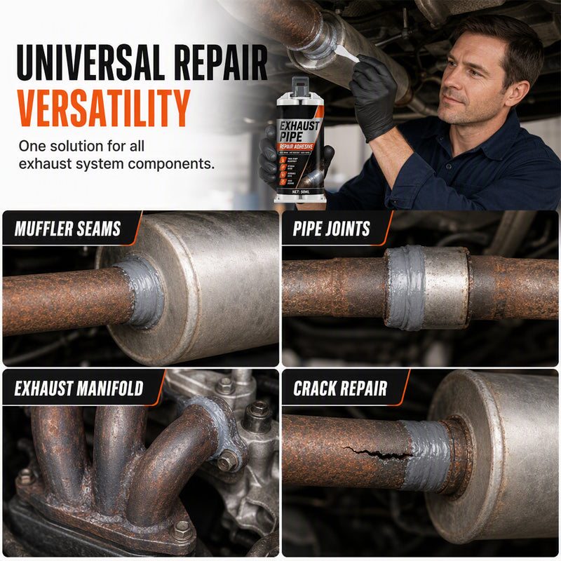 🥳2026 HOT SALE🥳🔧 50% OFF! High Temp Exhaust Pipe Repair Glue – Permanent bond for iron & steel, withstands extreme heat & vibration. Fix exhaust leaks yourself – save on costly garage repairs! 🚗✅